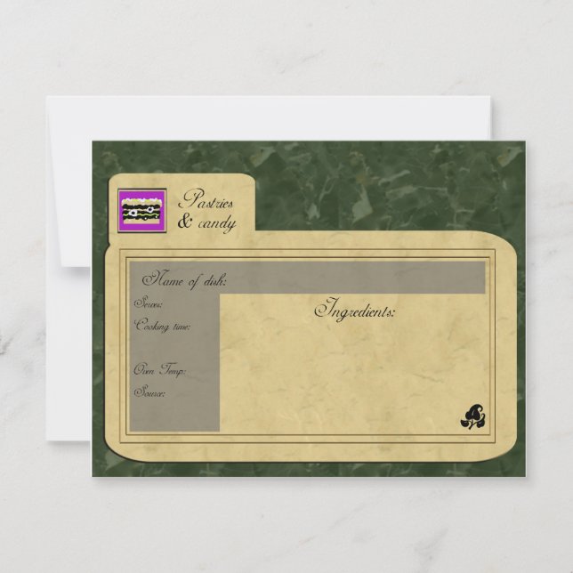 carte de recettes pâtisseries (Devant)