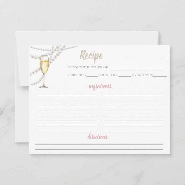 Carte de recettes Perles et Prosecco (Devant)