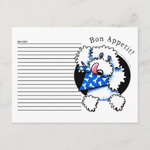 Carte de recettes Poodle Bon Appetit blanc