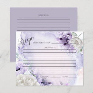 CARTE DE RECETTES Poppies Lilac Rustiques Waterc
