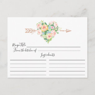 Carte de recettes romantique Floral Heart