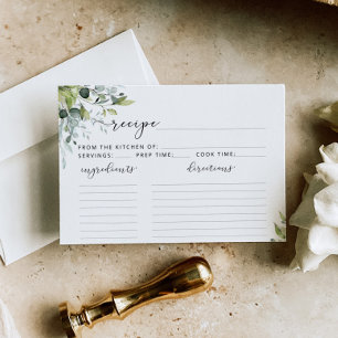 Carte de recettes vertes