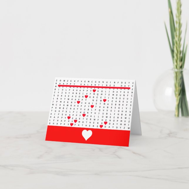 Carte de recherche de mots de la Saint-Valentin 2 (Devant)
