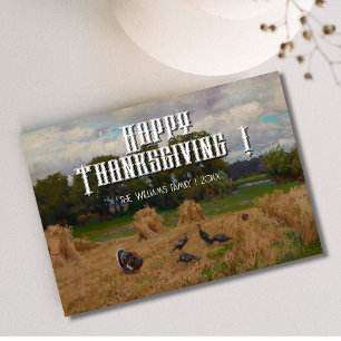 Carte de récolte bon thanksgiving avec clé