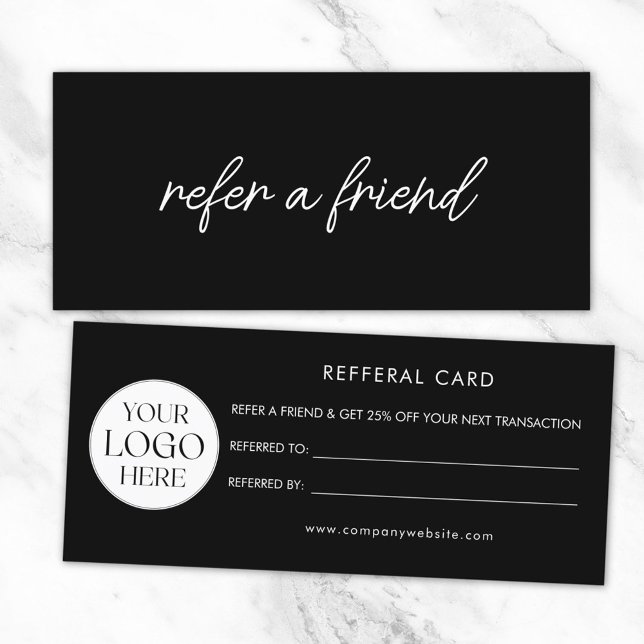 Carte de recommandation de logo d'entreprise éléga (Front and Back)