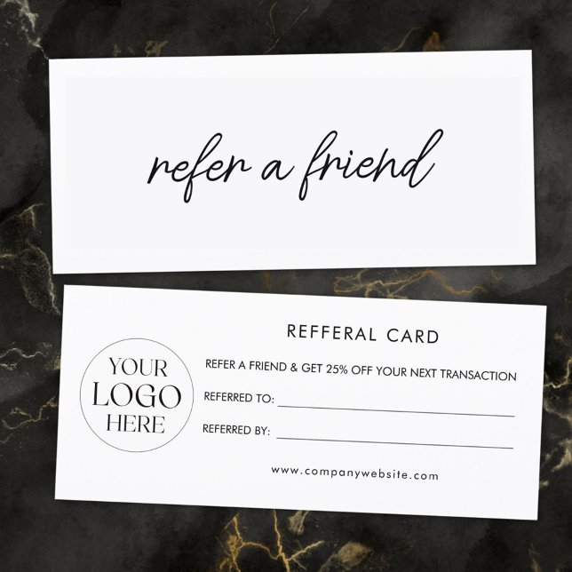 Carte de recommandation de logo d'entreprise éléga (Front and Back)