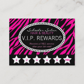Carte de récompenses pour la fidélité du salon ros