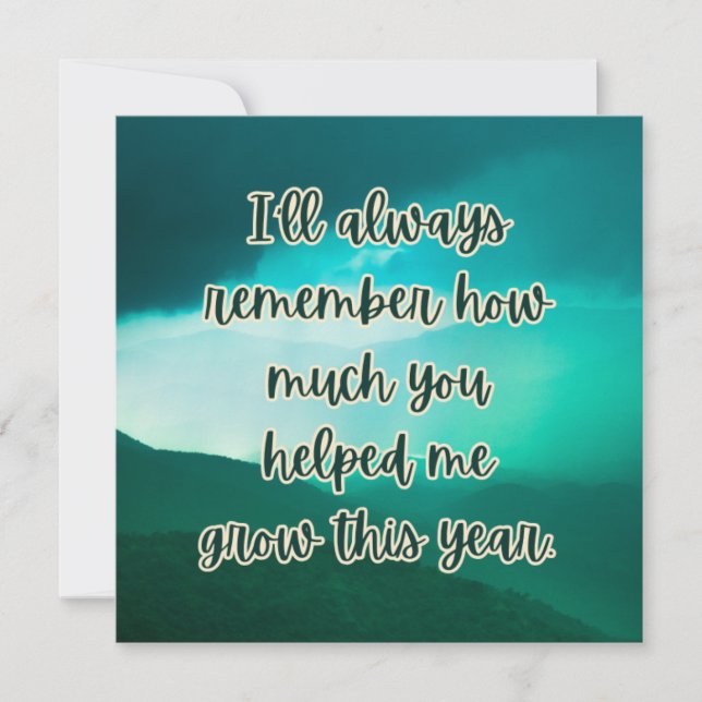 Carte de reconnaissance avec message chaleureux (Devant)