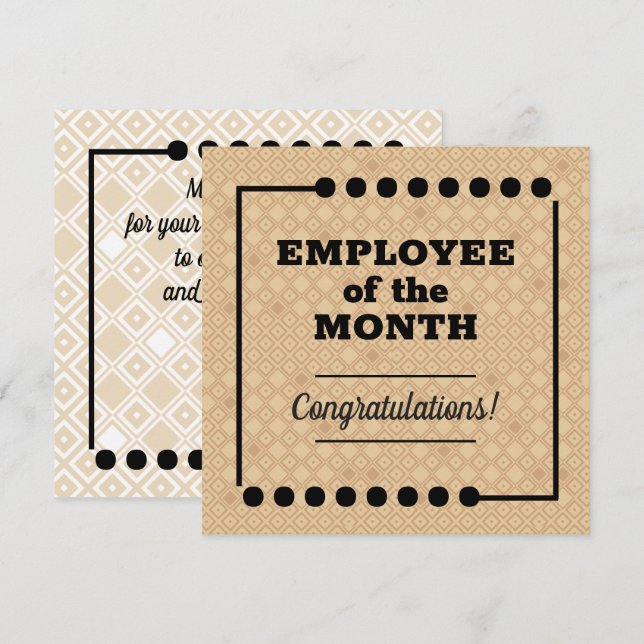 Carte de reconnaissance de l'employé du mois (Devant / Derrière)