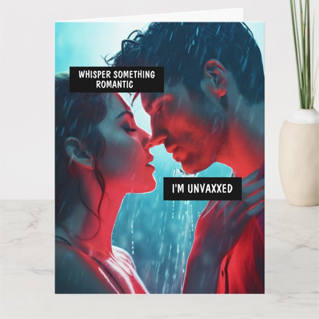 CARTE DE RÉCUPÉRATION ANTI-VAX ROMANTIQUE DU SANG (Devant)
