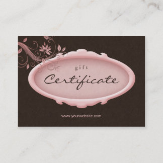 Carte De Réduction /100 Spa de certificat-cadeau Salon Floral Pink Br