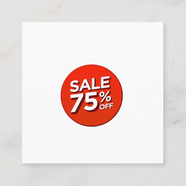 Carte de réduction 75% de réduction (Dos)