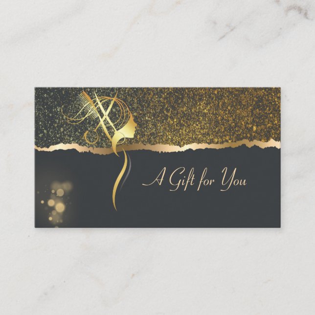 Carte De Réduction African American Hairdresser Confetti Border Black (Devant)