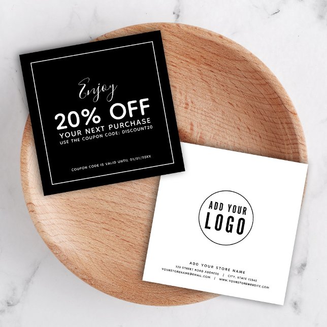 Carte De Réduction Ajouter une couleur modifiable à la bordure blanch (Créateur téléchargé)