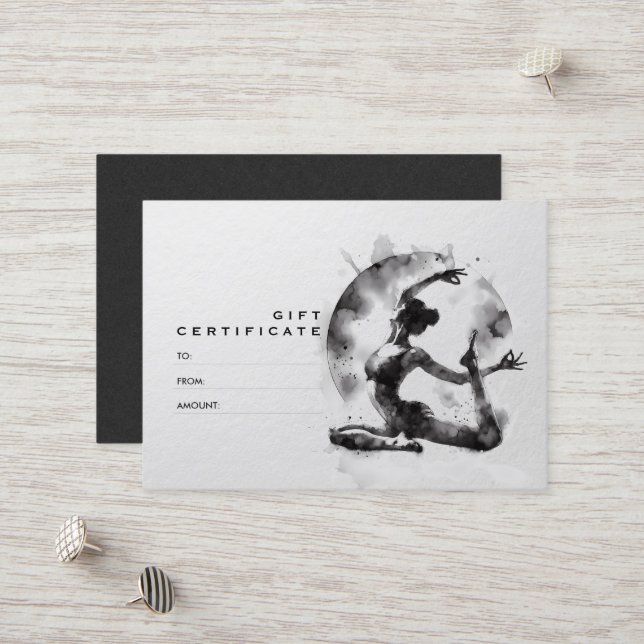 Carte De Réduction Aquarelle Yoga Reiki Pose King Pigeon à une jambe (Devant/Arrière en situation)