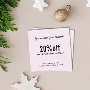 Carte De Réduction Beauté rose clair élégant et moderne