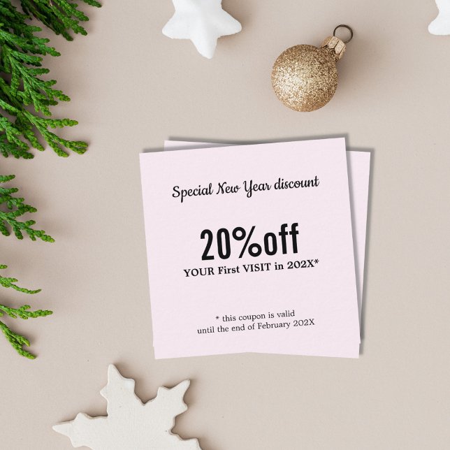 Carte De Réduction Beauté rose clair élégant et moderne (Créateur téléchargé)