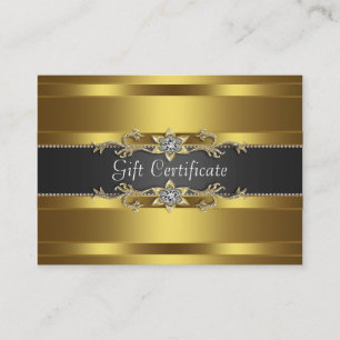 Carte De Réduction Black Gold Diamond Gold Business Certficate Cadeau