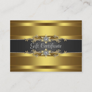 Carte De Réduction Black Gold Diamond Gold Business Certficate Cadeau