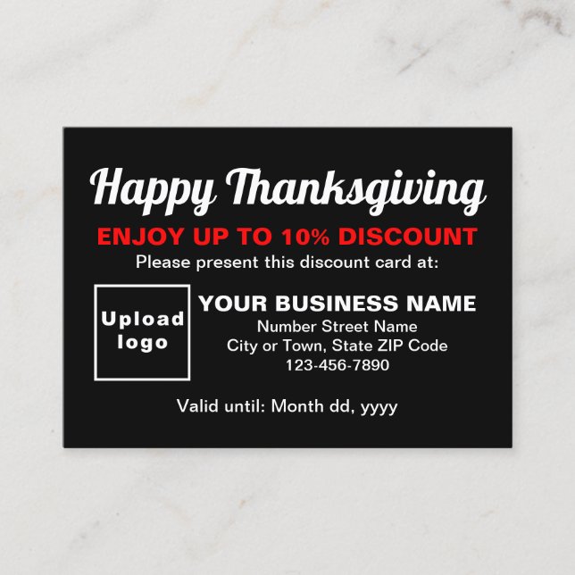 Carte de réduction Black Thanksgiving Business (Devant)