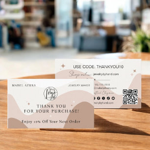 Carte De Réduction Boho ton terre Bijouterie logo Qr