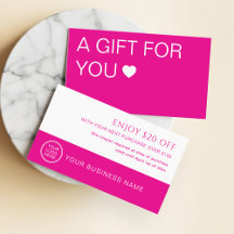 Bon de cadeau rose chaud pour salon de beauté et s