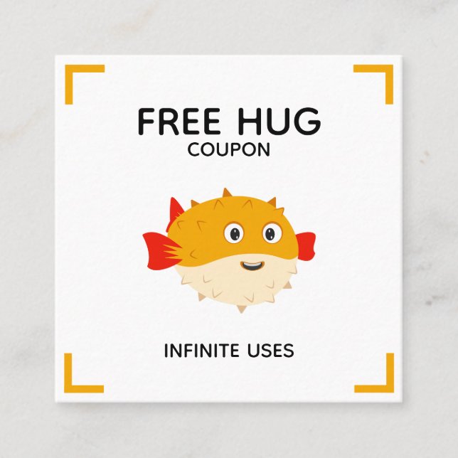 Carte De Réduction Bon de câlin gratuit avec Puffy le poisson-globe (Devant)