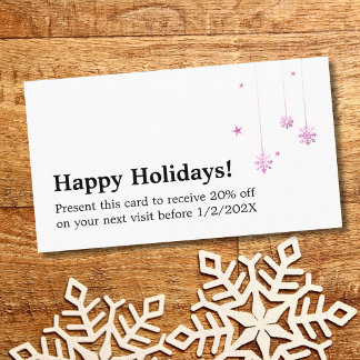 Carte De Réduction Bon de promotion de salon de beauté pour les fêtes
