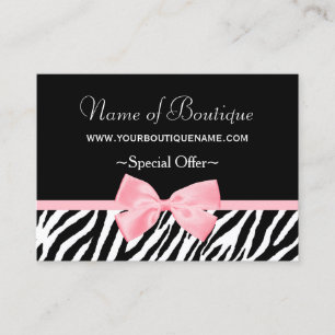 Carte De Réduction Bon rose-clair de remise de ruban de boutique chic