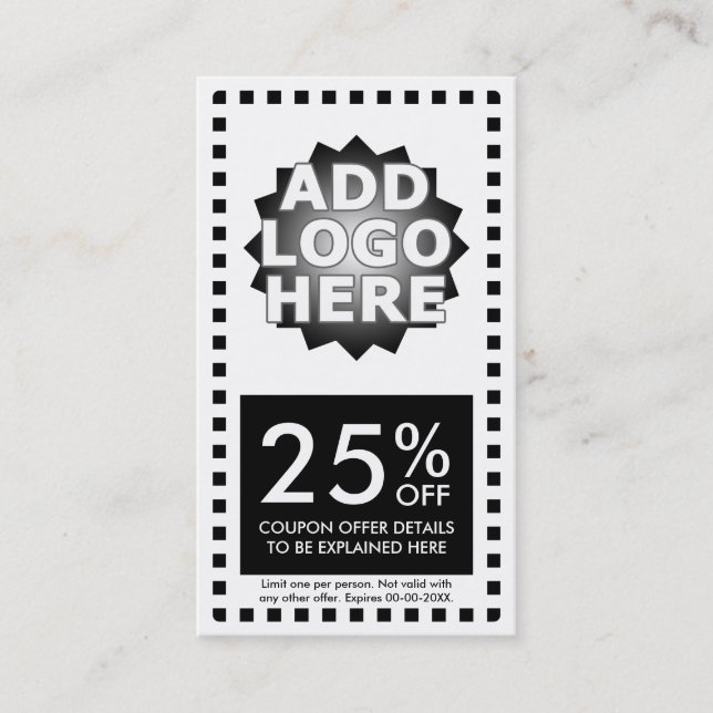 Carte De Réduction bon simple (Devant)