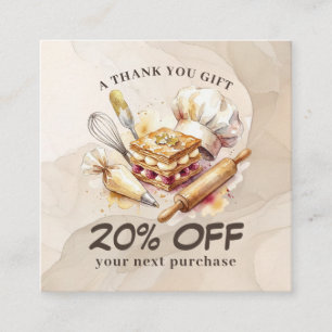 Carte De Réduction Boulangerie Magasin Pâtissier Dessert Sucreries Gâ