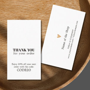 Carte De Réduction Boutique de cœur en or faux élégant minimaliste