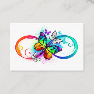 Carte De Réduction Bright infinity with rainbow butterfly