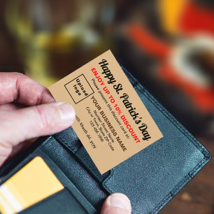Carte de réduction Brown Business Saint Patrick Li