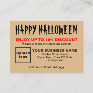 Carte de réduction Brown Halloween d'affaires