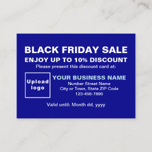 Carte De Réduction Business Black Vendredi Vente sur Blue Discount Ca