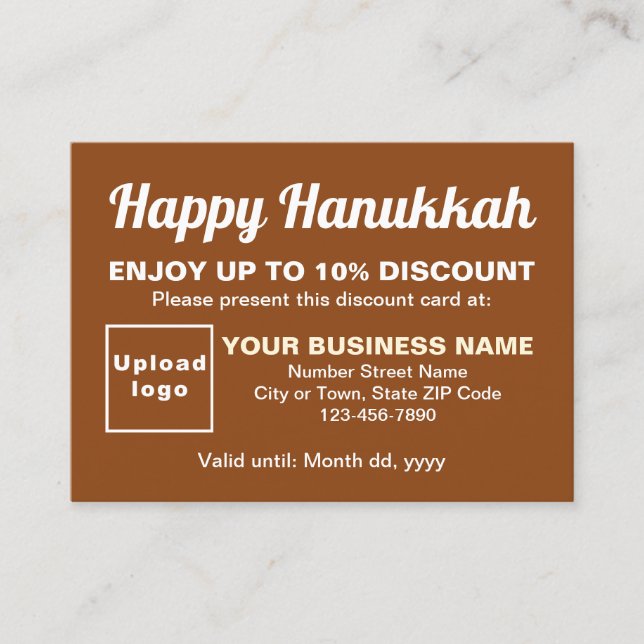 Carte de réduction Business Hanukkah Brown (Devant)