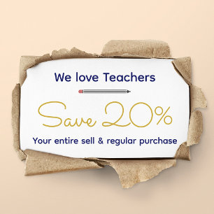 Carte De Réduction Cadeau personnalisé pour enseignant - Cadeau perso