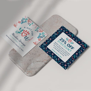 Carte De Réduction Cadeau pour vous Floral Foliage Animaux Empreintes