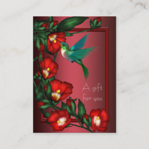 Carte De Réduction Carte-cadeau Certificat-cadeau Colibri Hibiscus