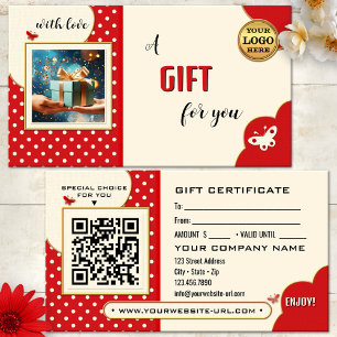 Carte De Réduction Carte-cadeau photo papillon rétro fantaisiste