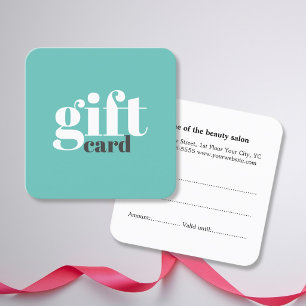 Carte De Réduction Carte-cadeau simple élégante bleu blanc