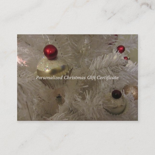 Carte De Réduction Certificat-cadeau d'arbre de Noël vierge (Devant)