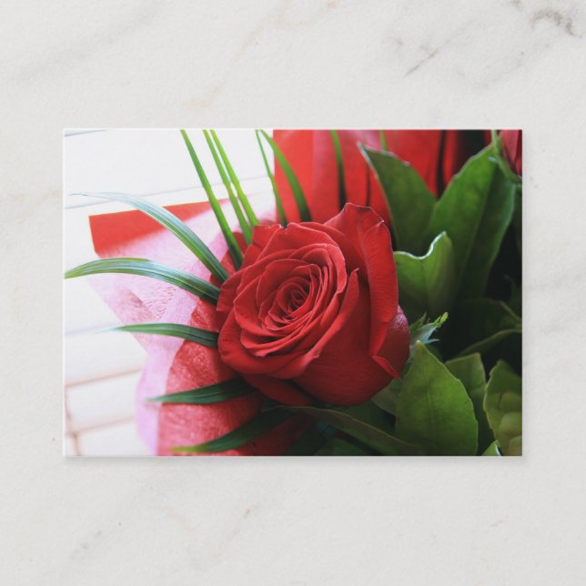 Carte De Réduction Certificat-prime de fleuriste de rose rouge (Devant)