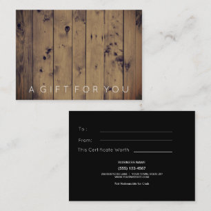 Carte De Réduction Certificat-prime masculin rustique en bois pour