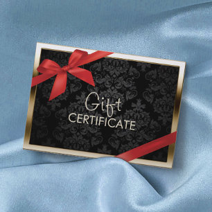 Carte De Réduction Certificat-prime moderne de damassé de noir de