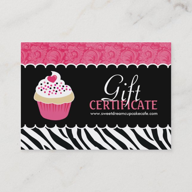 Carte De Réduction Certificat-prime personnalisable de petit gâteau (Dos)