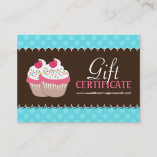 Carte De Réduction Certificat-prime personnalisable de petit gâteau