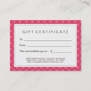 Carte De Réduction Certificat-prime personnalisable de petit gâteau