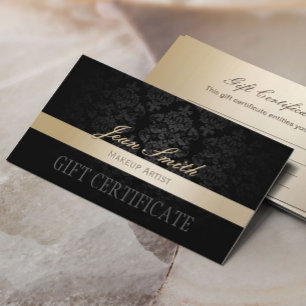Carte De Réduction Certificat-prime rayé de damassé d'or de